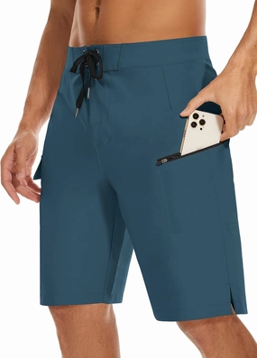 22" Men's Board Shorts Swimwear No Mesh Lining - Long Swim Trunks Surf Shorts Bathing Suit with Zipper Pocket UPF50 