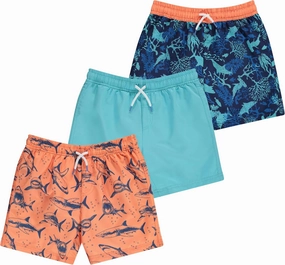 2 or 3-Pack Boys Swim Trunks, Kids Quick Dry Swimming Shorts with Liner - Solid/Printed Swimwear