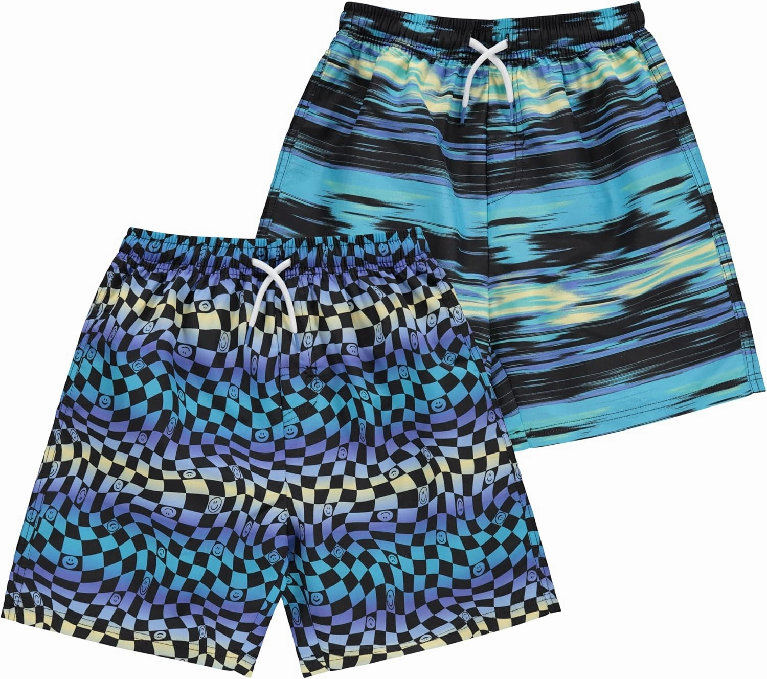 2 or 3-Pack Boys Swim Trunks, Kids Quick Dry Swimming Shorts with Liner - Solid/Printed Swimwear
