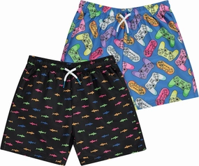 2 or 3-Pack Boys Swim Trunks, Kids Quick Dry Swimming Shorts with Liner - Solid/Printed Swimwear