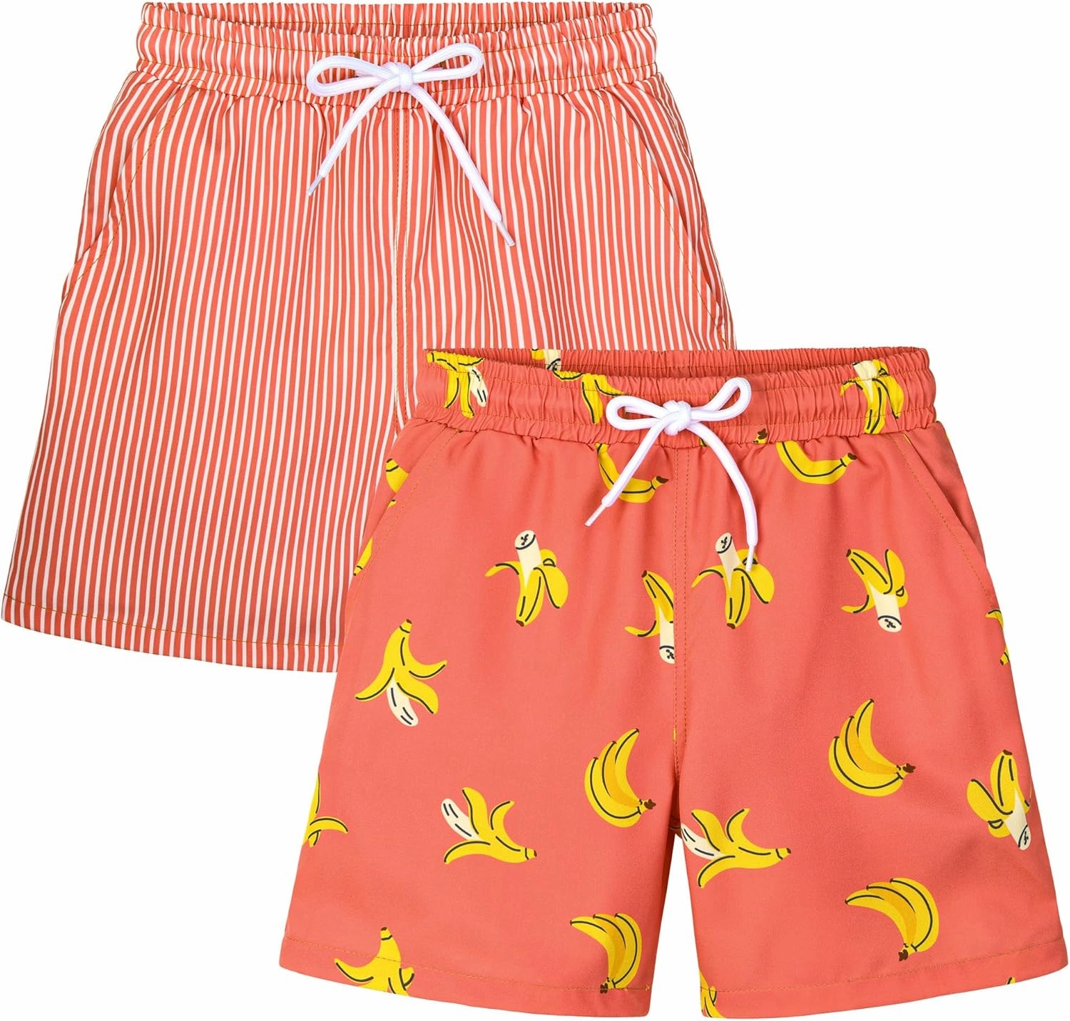2 Pack Toddler Boys Swim Trunks UPF 50  Swim Shorts with Mesh Liner Boy Stretch Suit Swimsuit