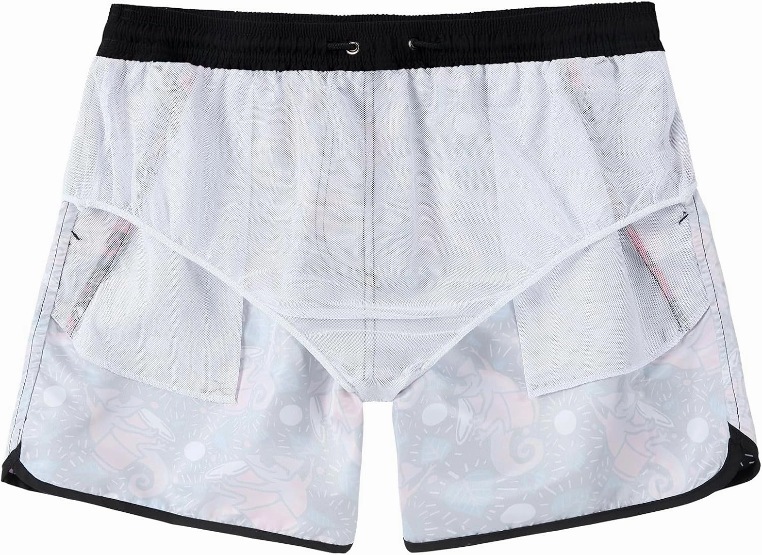 5 Inch Inseam Swimming Shorts Mens Gradient Swim Trunks with Mesh Liner Bathing Suit for Men Vacation