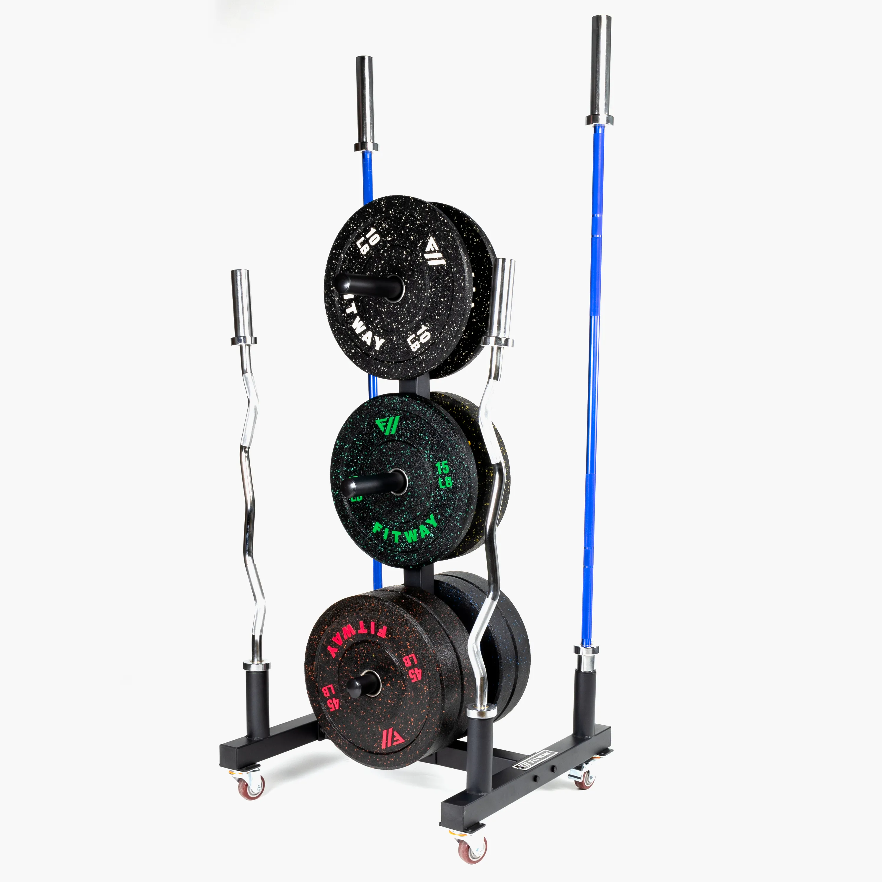 Fitway Bumper Plate Rack with Wheels, Leg press machine
