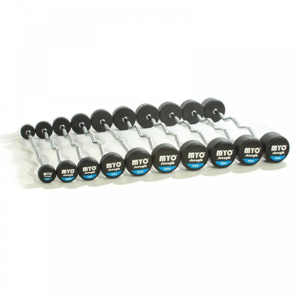 Act Fast MYO Strength Rubber Barbell with PU End Cap - 10kg - 50kg EZ (10 Bar Set) New Favorites, Walking Pads, Kettlebell set, Fixed Barbell Set