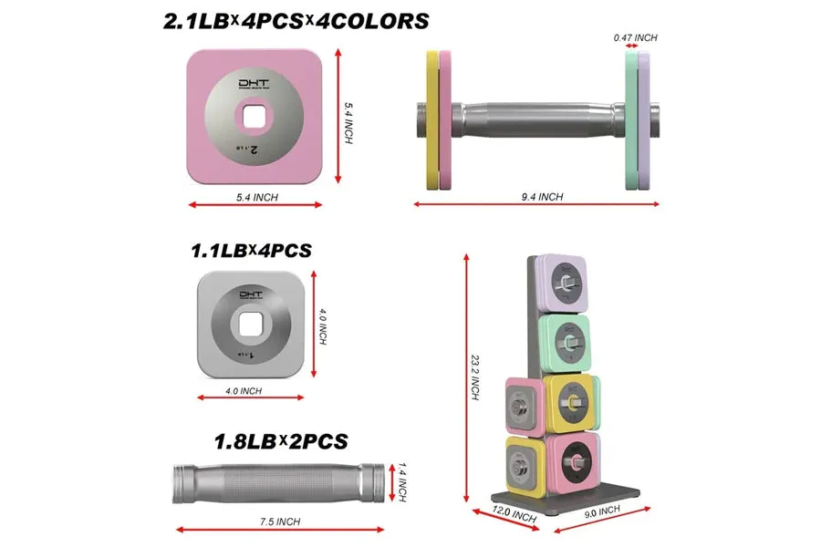 Warrior D22.5 Color Adjustable Dumbbells (SALE), Dual Stations
