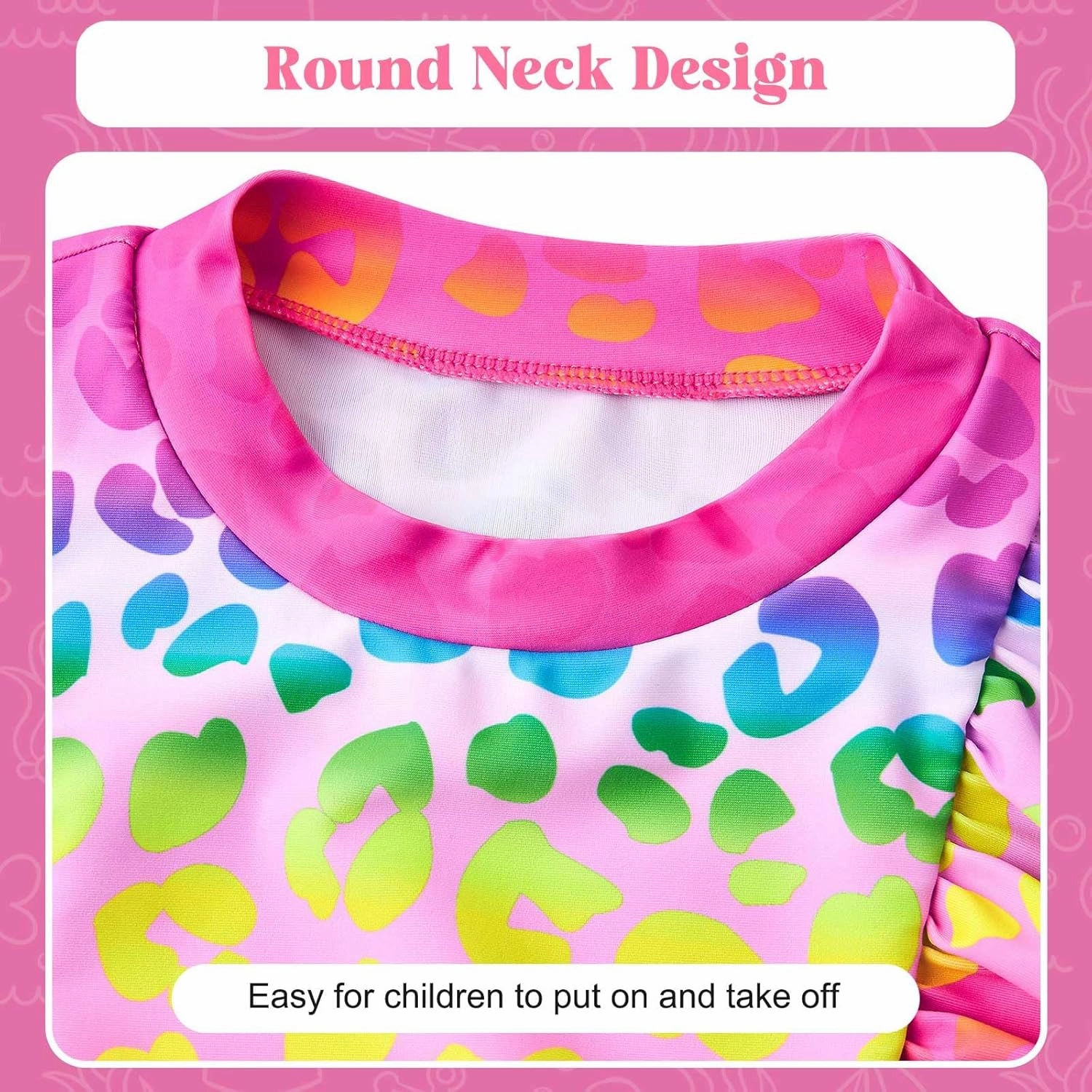 ADUKIDE Toddler Girl Swimsuit 2-6T Swimsuits for Girls Long Sleeve Bathing Suit for Toddler Girl 2 Piece Swimwear