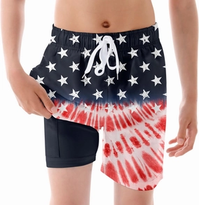 Ahegao Boys Swim Trunks with Compression Liner Big Kids Bathing Suit Quick Dry Board Shorts for 6-20 Years