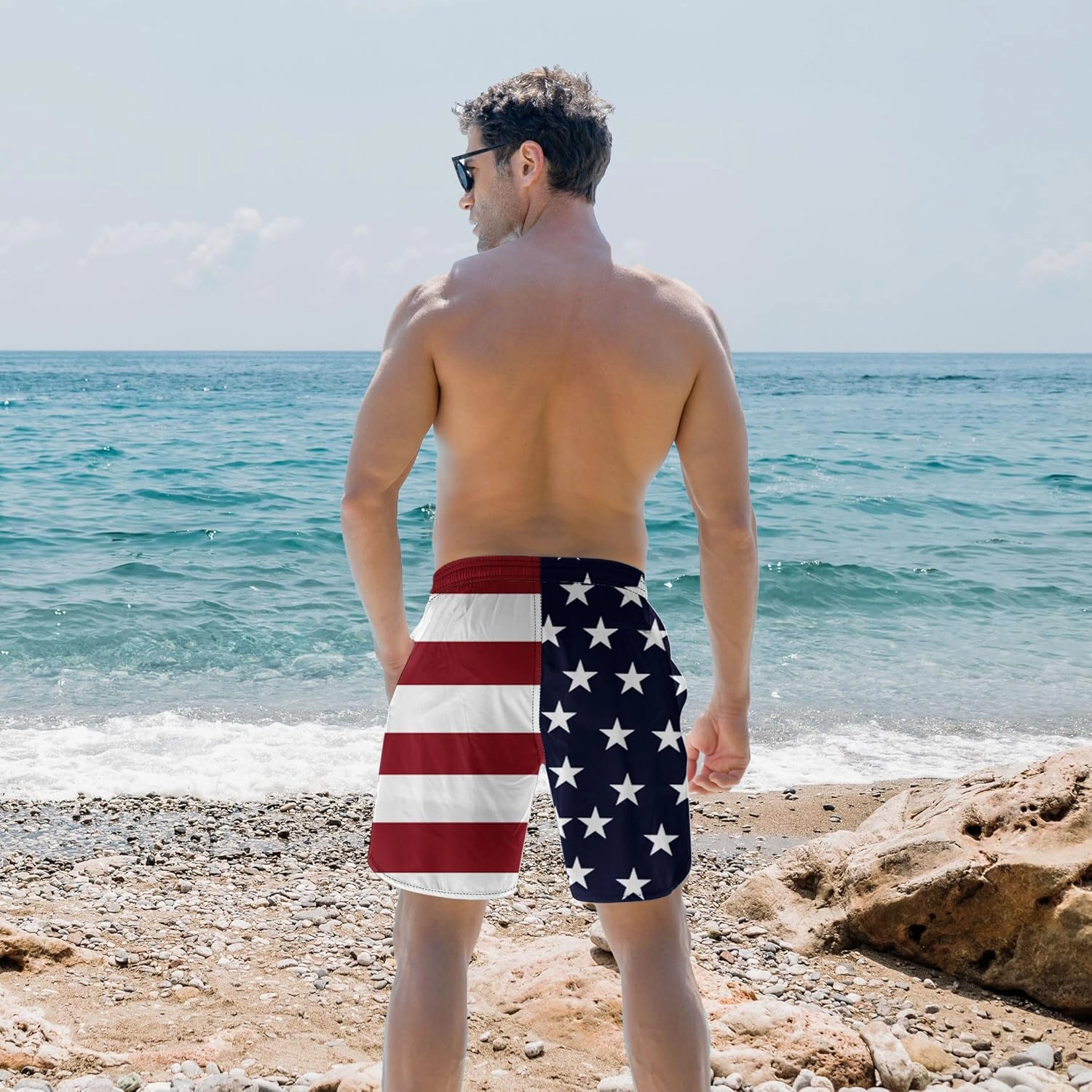 Ahegao Men's Swim Trunks Quick Dry 3D Printed Beach Board Shorts with Pockets Cool Mesh Lining Bathing Suits