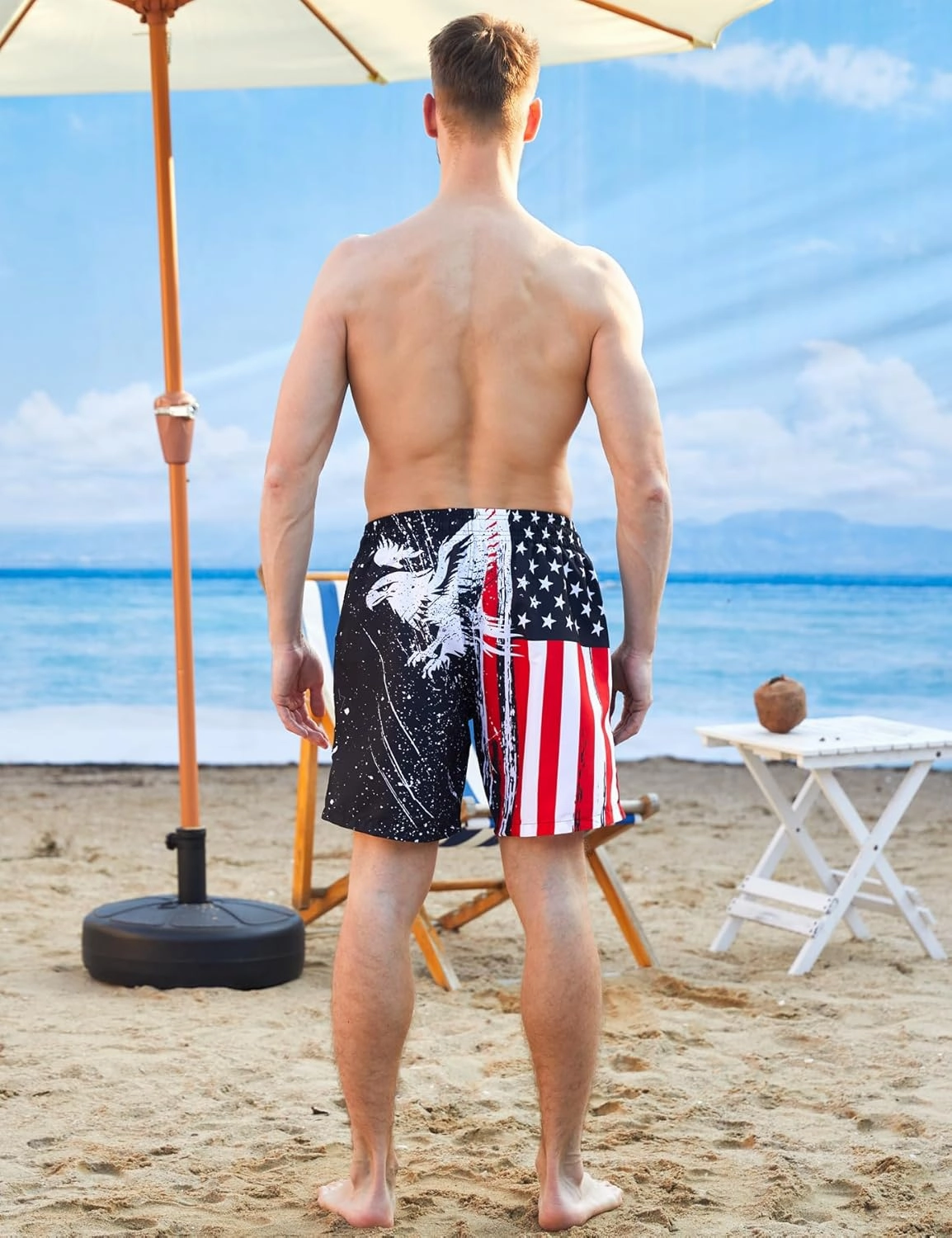 Ahegao Men's Swim Trunks Quick Dry 3D Printed Beach Board Shorts with Pockets Cool Mesh Lining Bathing Suits