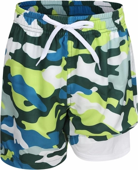 Aisyee Boys Swim Trunks with Compression Liner Swim Shorts Boys Boards Shorts with Boxer Brief Liner 7-16 Years