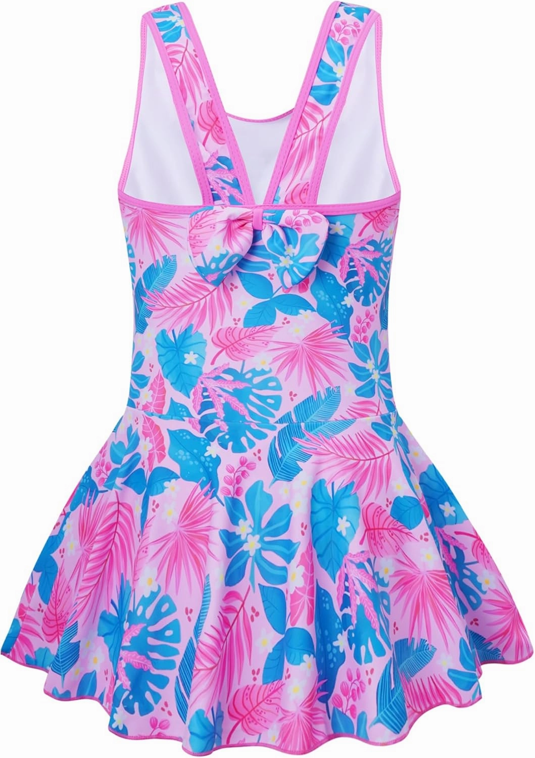 Akokvlar Girl One Piece Swimsuit with Skirt Bathing Suit Swimwear 3-16Y