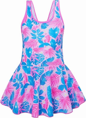 Akokvlar Girl One Piece Swimsuit with Skirt Bathing Suit Swimwear 3-16Y