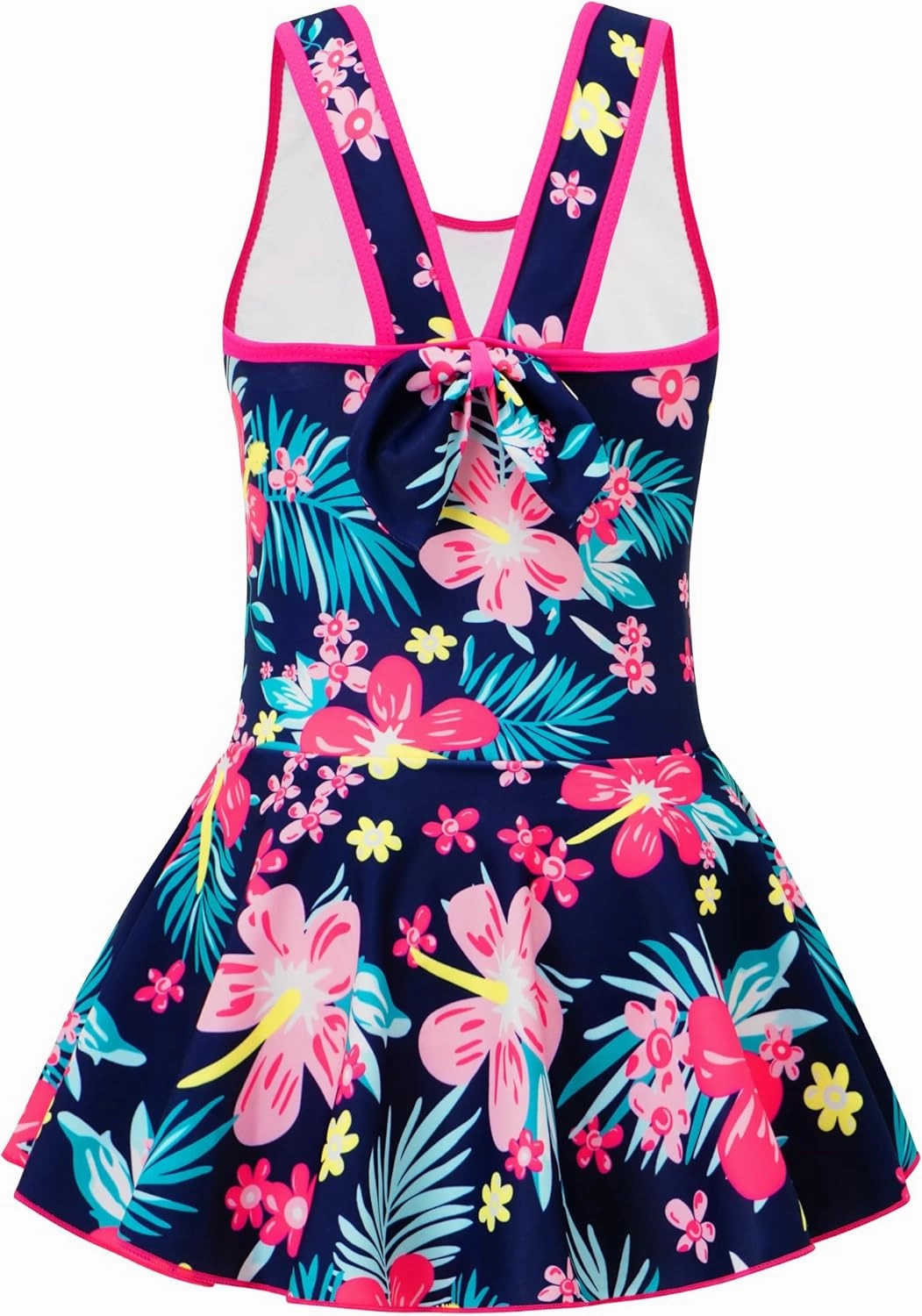 Akokvlar Girl One Piece Swimsuit with Skirt Bathing Suit Swimwear 3-16Y