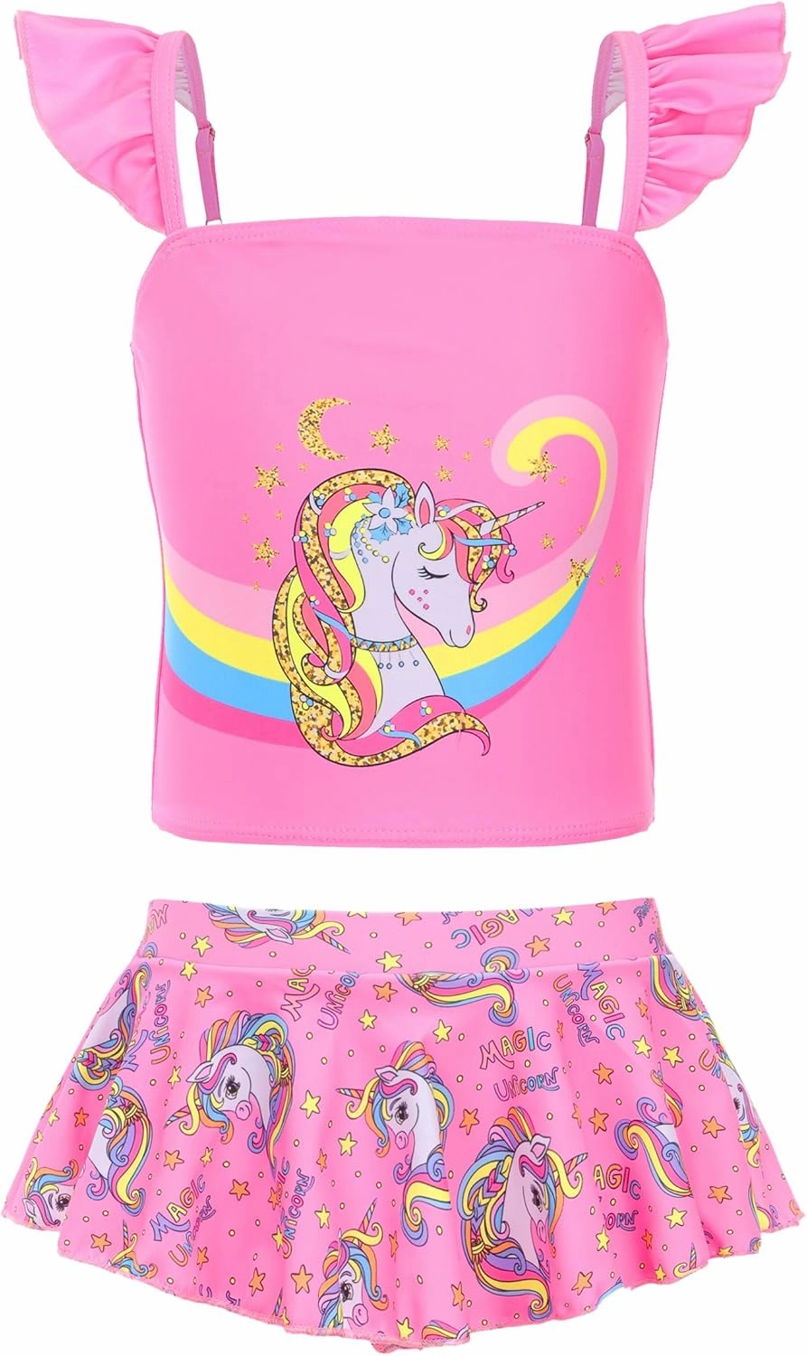 Akokvlar Two Pieces Swimsuit Mermaid Bikinis Tankini Bathing Suit for Little Girls