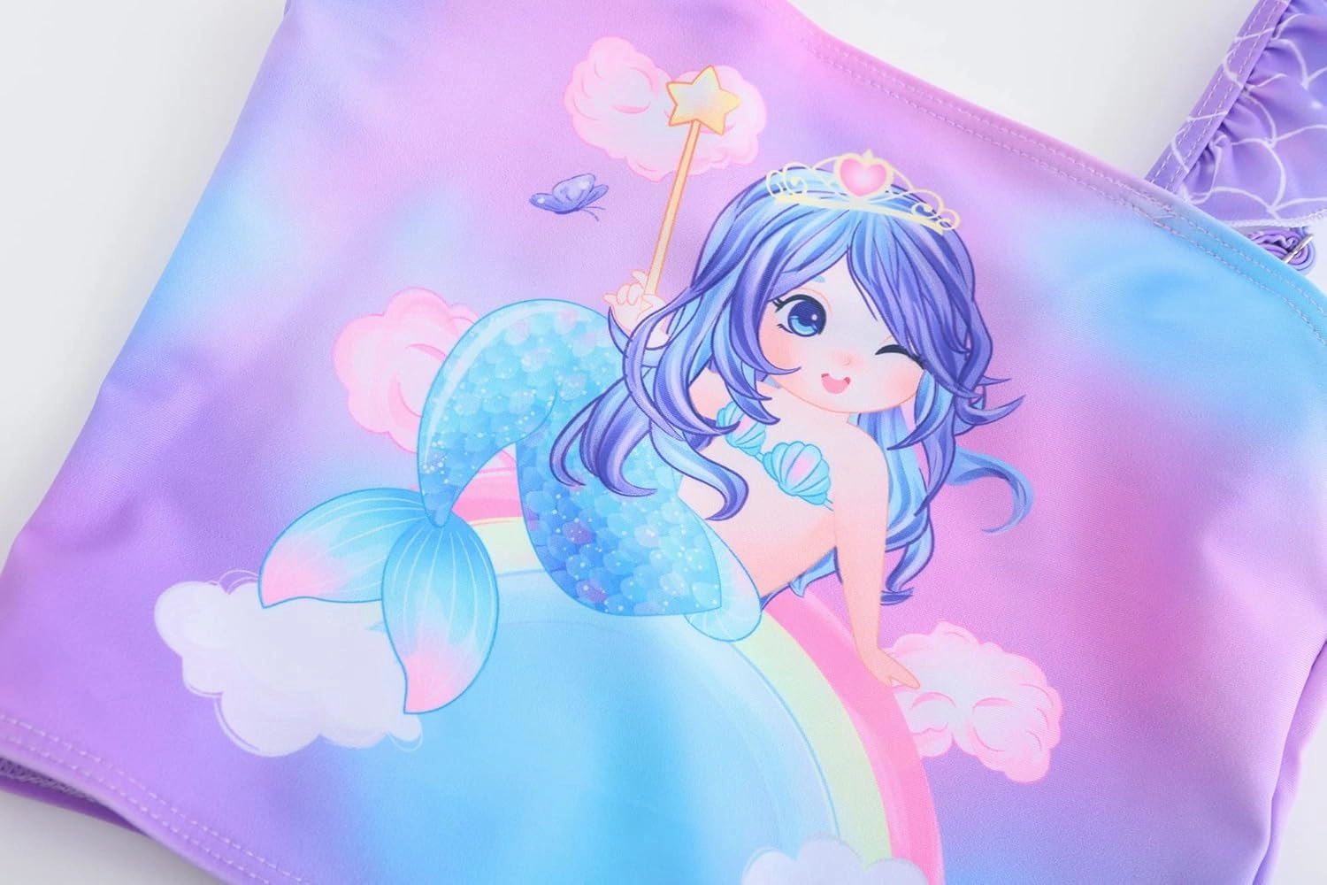 Akokvlar Two Pieces Swimsuit Mermaid Bikinis Tankini Bathing Suit for Little Girls