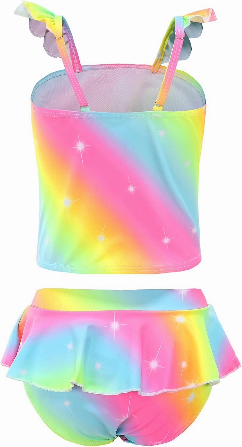 Akokvlar Two Pieces Swimsuit Mermaid Bikinis Tankini Bathing Suit for Little Girls