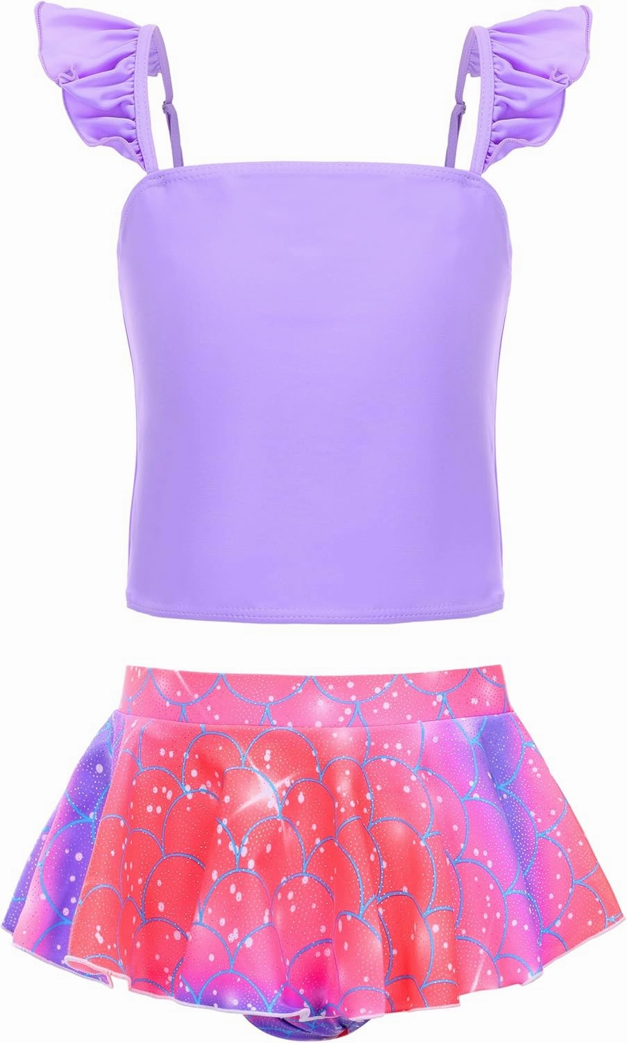 Akokvlar Two Pieces Swimsuit Mermaid Bikinis Tankini Bathing Suit for Little Girls