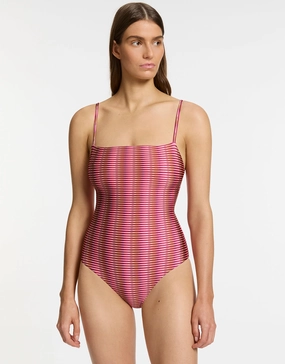 Alessia Geo Minimal Tank Swimsuit - Peony