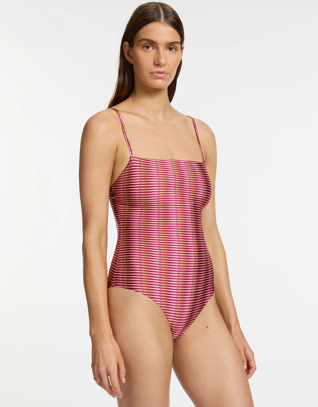 Alessia Geo Minimal Tank Swimsuit - Peony