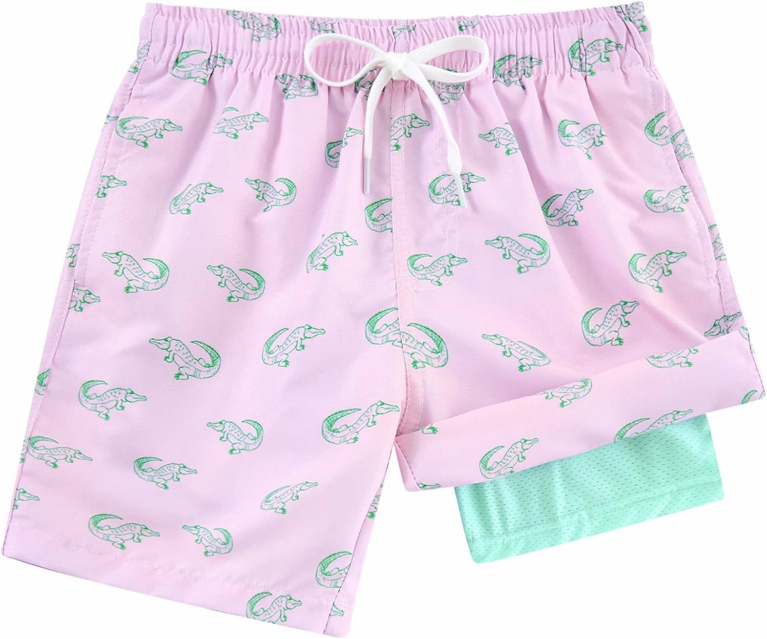 ALISISTER Boys Swim Trunks Compression Liner Swim Shorts Bathing Suit with Boxer Brief Quick Dry Swimwear 7-20T