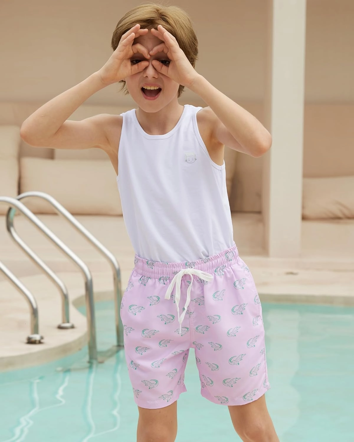 ALISISTER Boys Swim Trunks Compression Liner Swim Shorts Bathing Suit with Boxer Brief Quick Dry Swimwear 7-20T