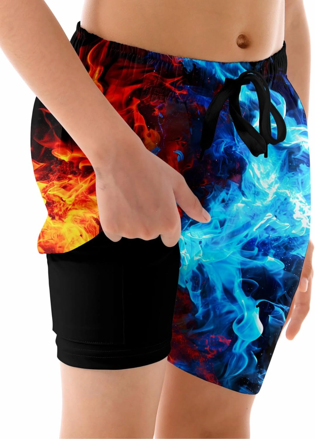ALISISTER Boys Swim Trunks with Compression Liner with Pockets Bathing Suit 2-20 Years Old