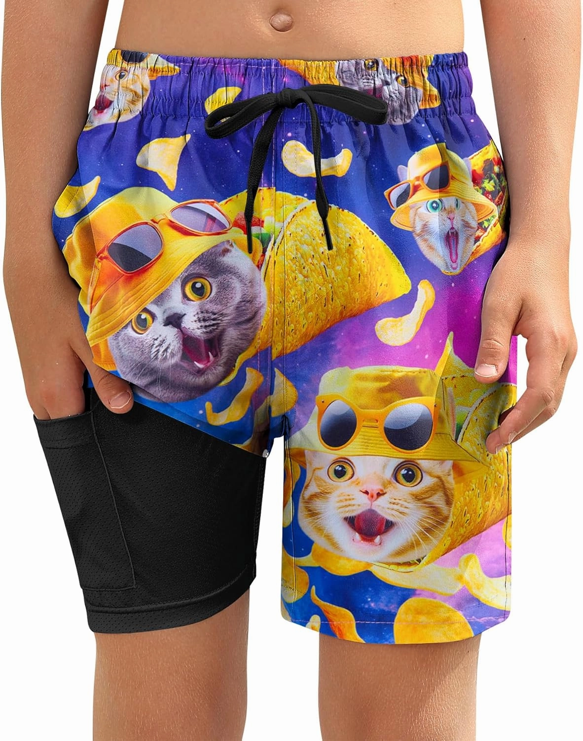 ALISISTER Boys Swim Trunks with Compression Liner with Pockets Bathing Suit 2-20 Years Old