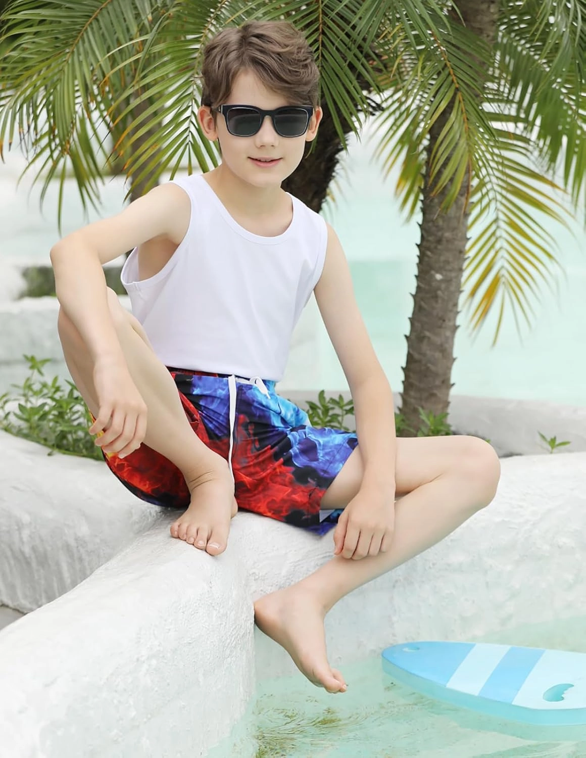ALISISTER Boys Swim Trunks with Compression Liner with Pockets Bathing Suit 2-20 Years Old