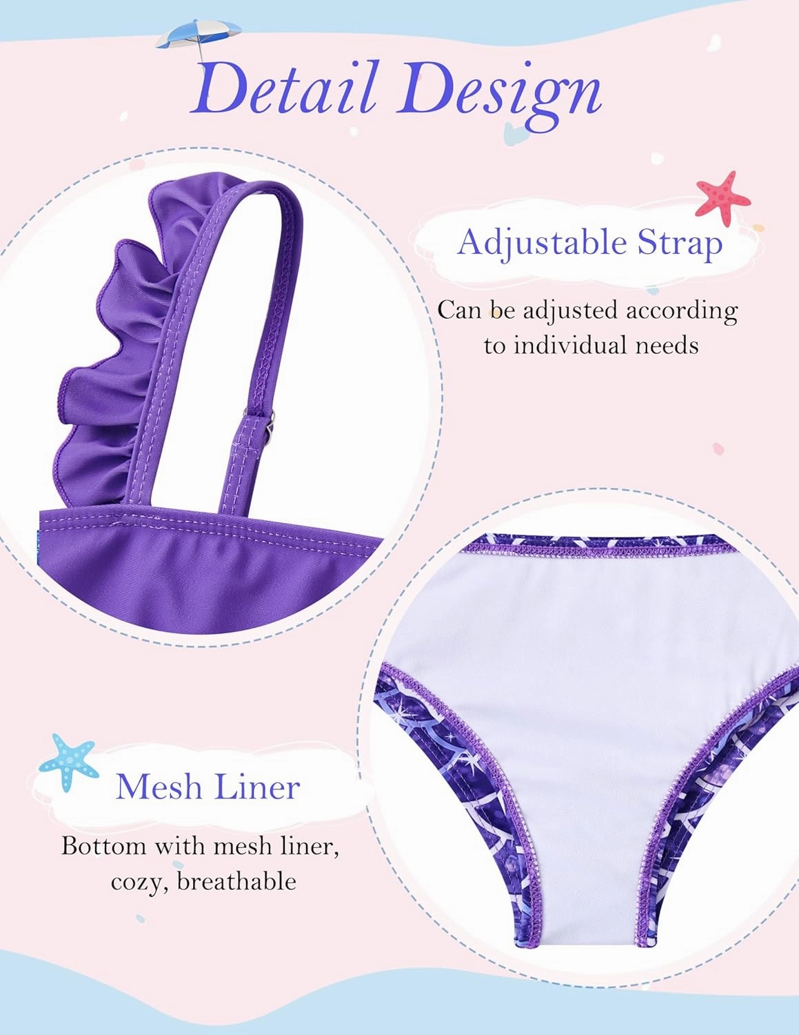 ALISISTER Girls Bathing Suits 3 Piece Swimsuit Summer Bikini Tankini Sets with Cover Up Skirt for 5-12 Years