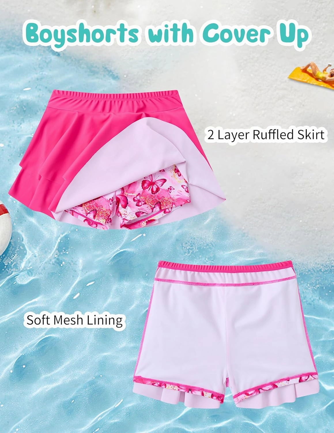 ALISISTER Girls Tankini Swimsuit Two Piece Bathing Suits Summer Beach Swimwear with Shorts for 7-12 Years