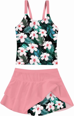 ALISISTER Girls Tankini Swimsuit Two Piece Bathing Suits Summer Beach Swimwear with Shorts for 7-12 Years