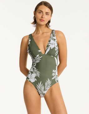 Aloha Longline Tri Swimsuit - Khaki
