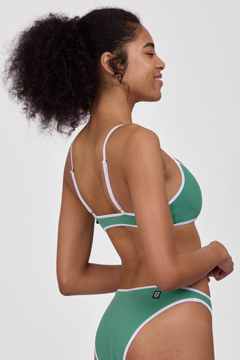 Amanda Bikini Top - Kale & White