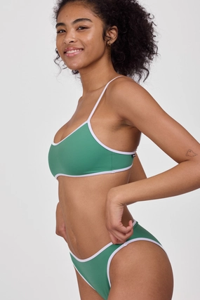 Amanda Bikini Top - Kale & White