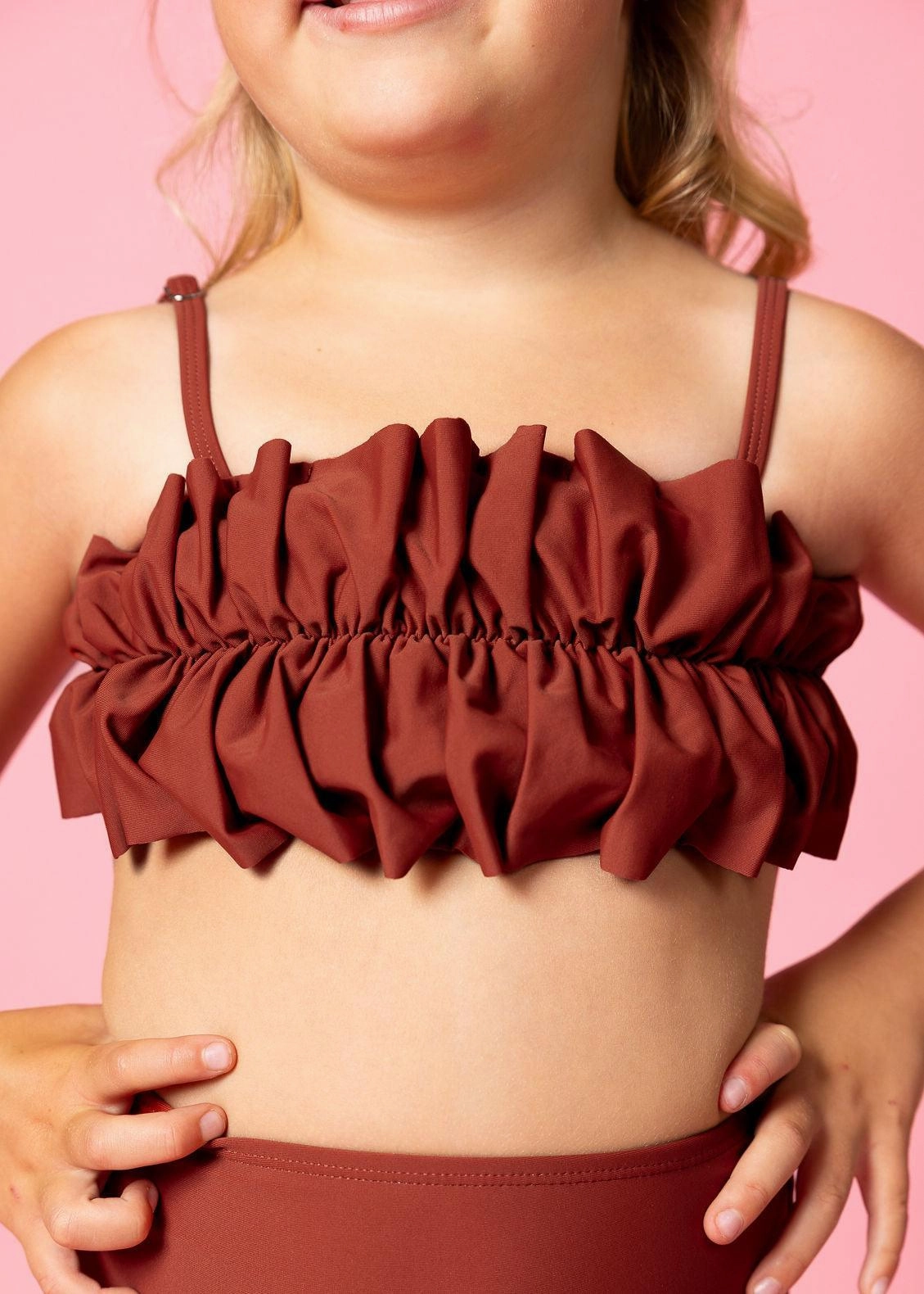 Amber Brown | Mini Oversized Ruffle Top