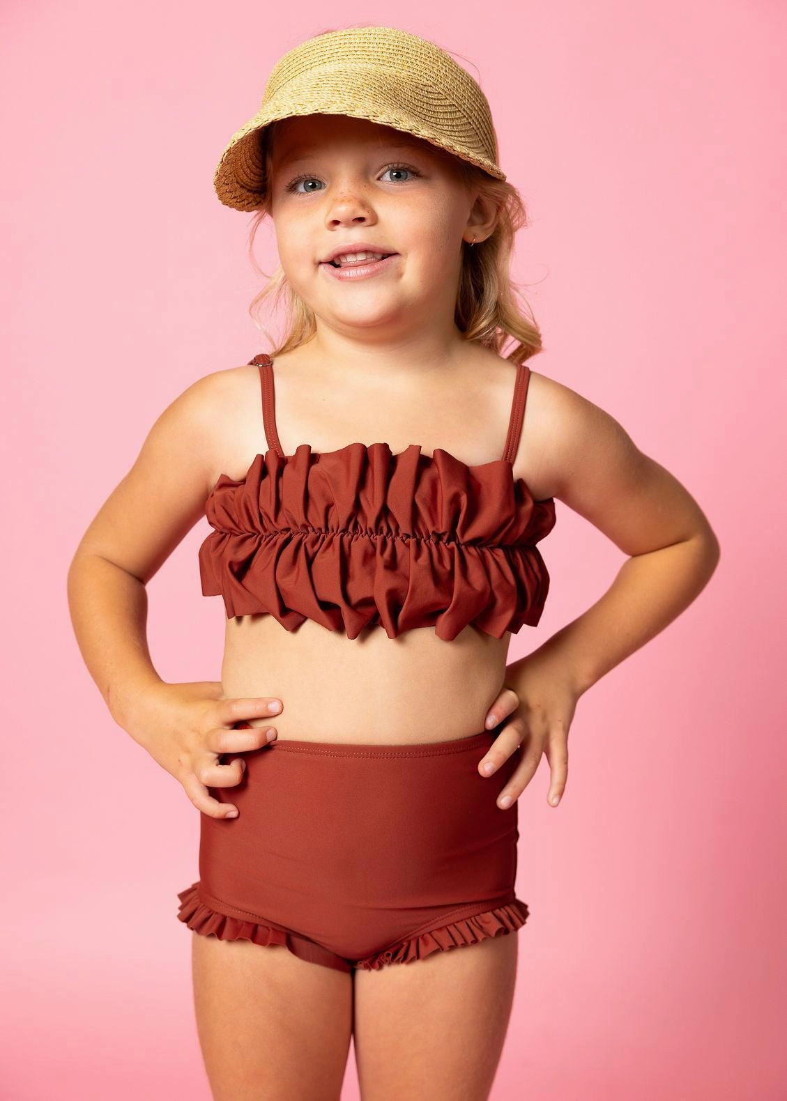 Amber Brown | Mini Oversized Ruffle Top