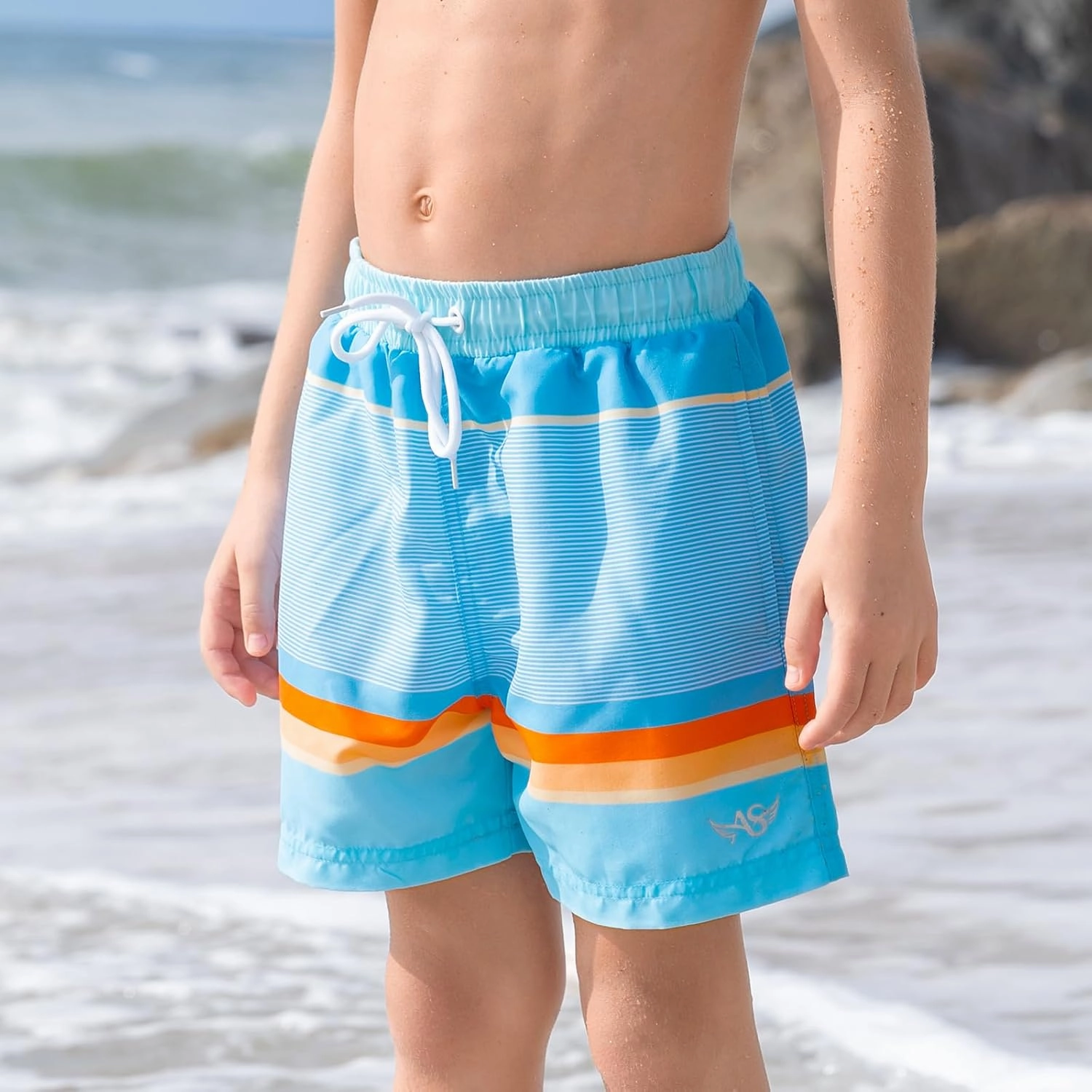 Angel season Boys Swim Trunks Toddler Kids Swimsuits for Boys Swimming Bathing Suits Quick Dry Kid Board Short Size 2-10