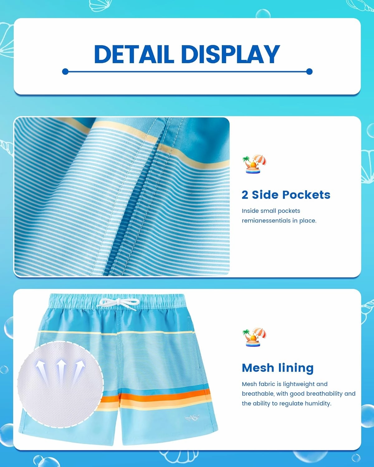 Angel season Boys Swim Trunks Toddler Kids Swimsuits for Boys Swimming Bathing Suits Quick Dry Kid Board Short Size 2-10