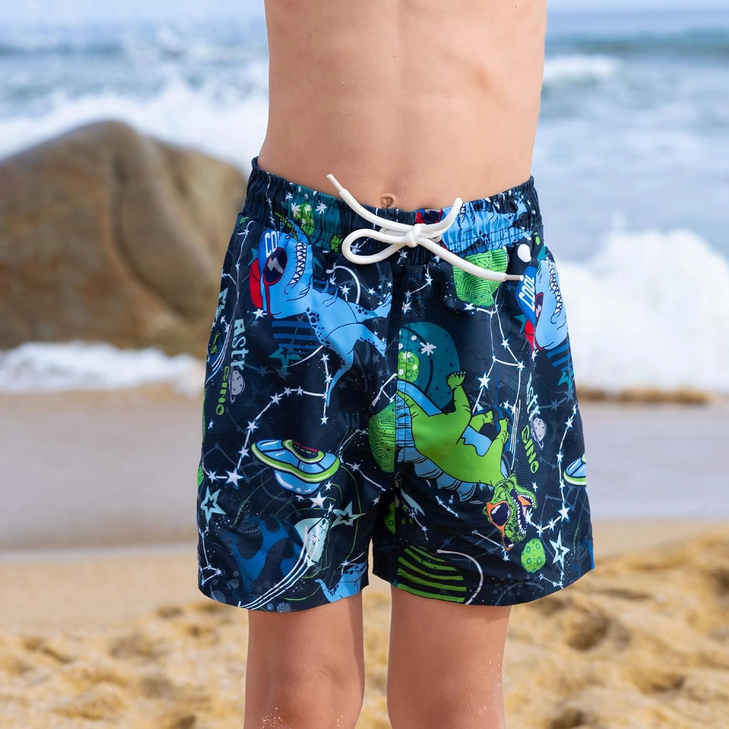 Angel season Boys Swim Trunks Toddler Kids Swimsuits for Boys Swimming Bathing Suits Quick Dry Kid Board Short Size 2-10