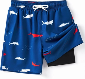 Angel season Boys Swim Trunks with Compression Liner Boxer Brief Teens Swimsuit Youth UPF 50  Board Short Size 7-14Years