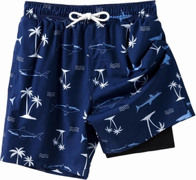 Angel season Boys Swim Trunks with Compression Liner Boxer Brief Teens Swimsuit Youth UPF 50  Board Short Size 7-14Years