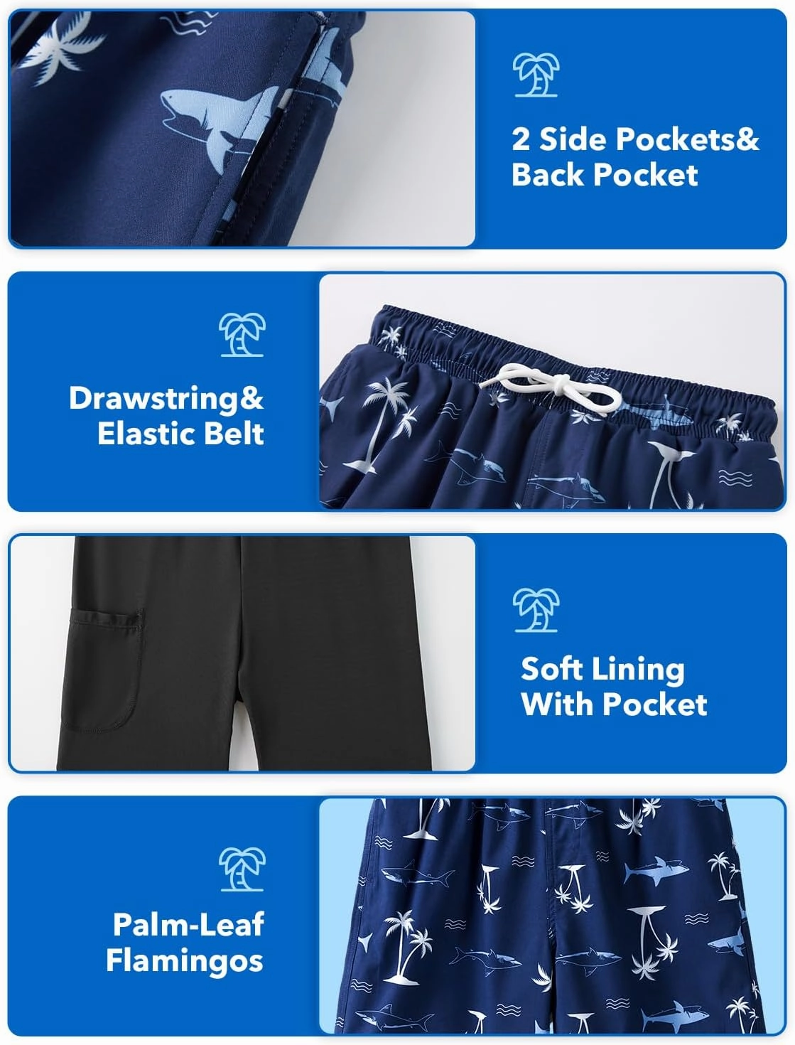 Angel season Boys Swim Trunks with Compression Liner Boxer Brief Teens Swimsuit Youth UPF 50  Board Short Size 7-14Years