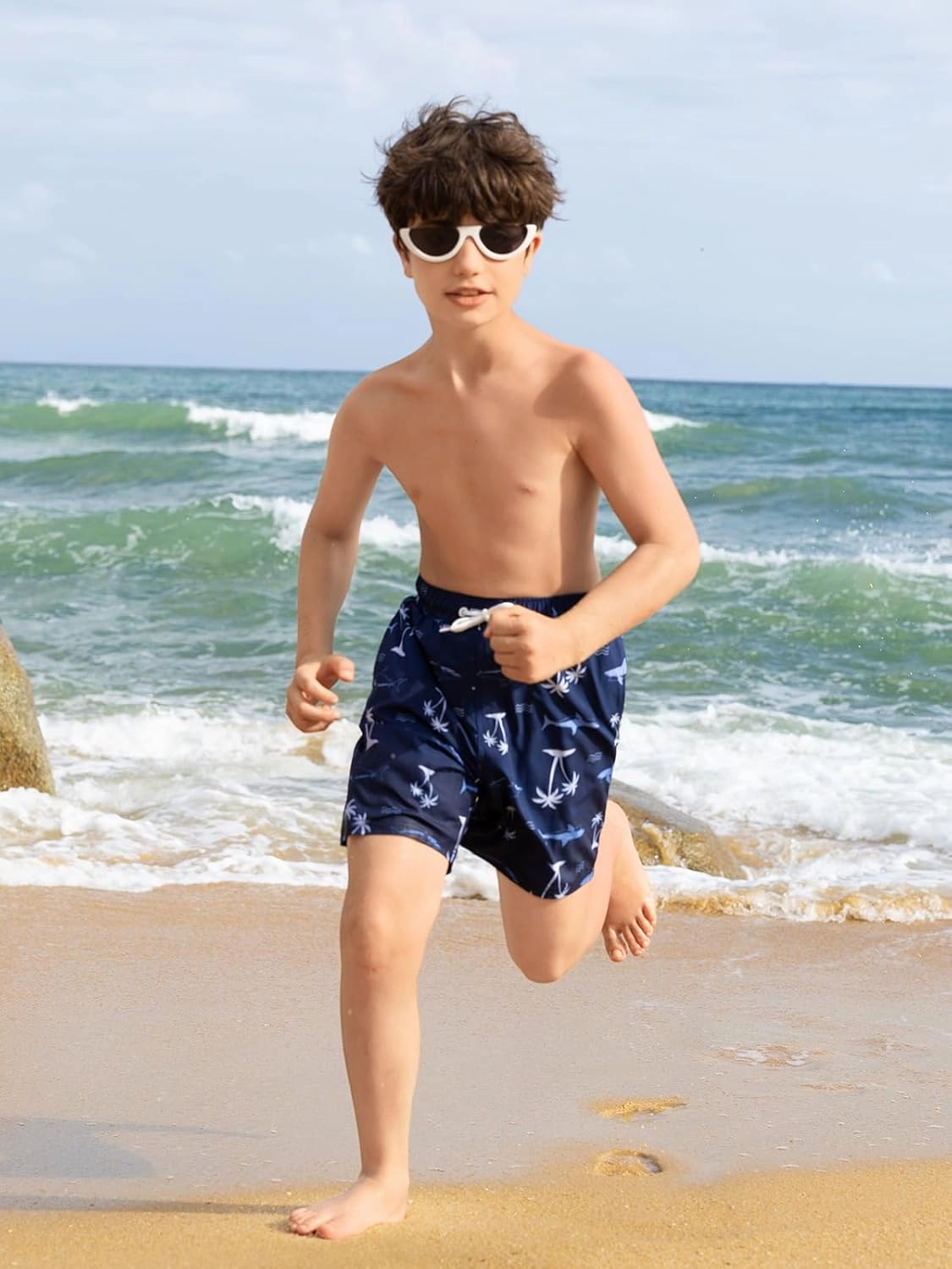 Angel season Boys Swim Trunks with Compression Liner Boxer Brief Teens Swimsuit Youth UPF 50  Board Short Size 7-14Years