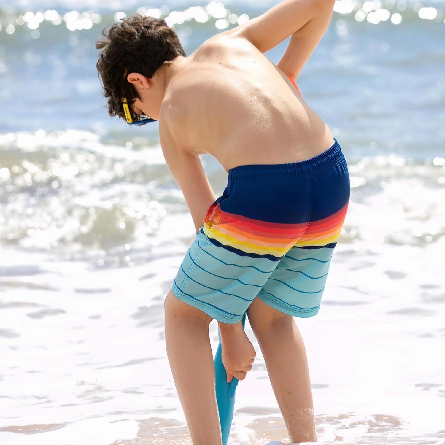 Angel season Boys Swim Trunks with UPF 50  Kids Board Shorts Quick Dry Youth Swimsuit Teen Boy Swimwear Sizes 7-14 Years