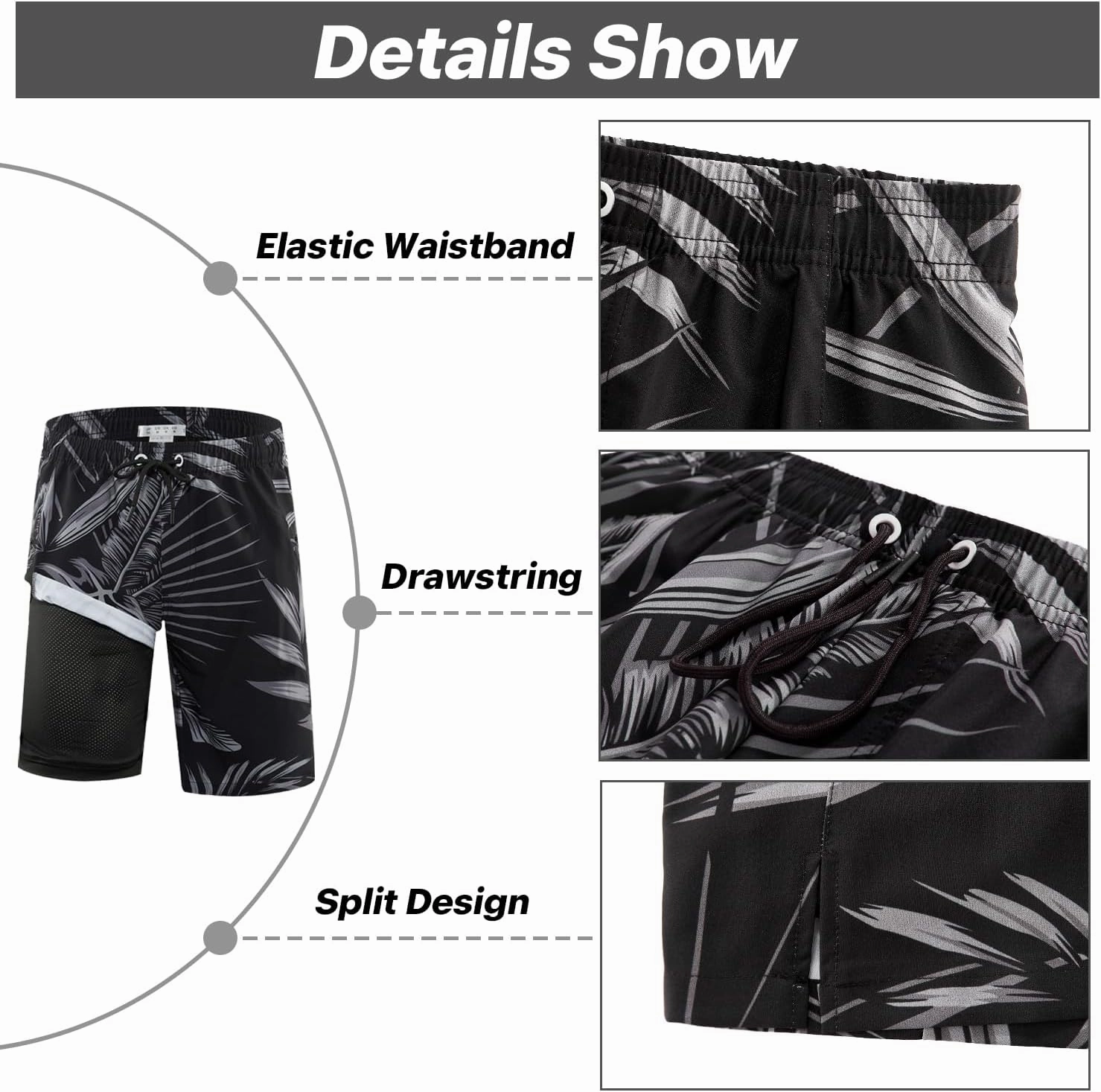 APTRO 2 in 1 Men's Swim Trunks 9" with Zipper Pockets Bathing Suit Built-in Board Shorts Swimwear Long Shorts
