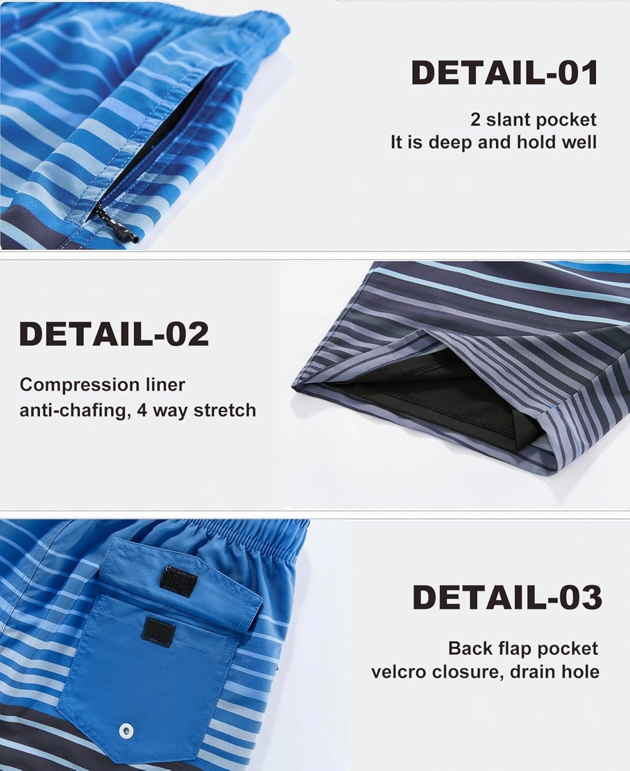APTRO Men's Swim Trunks 2 in 1 Bathing Suit 5 Inch Beach Swimwear with Compression Liner