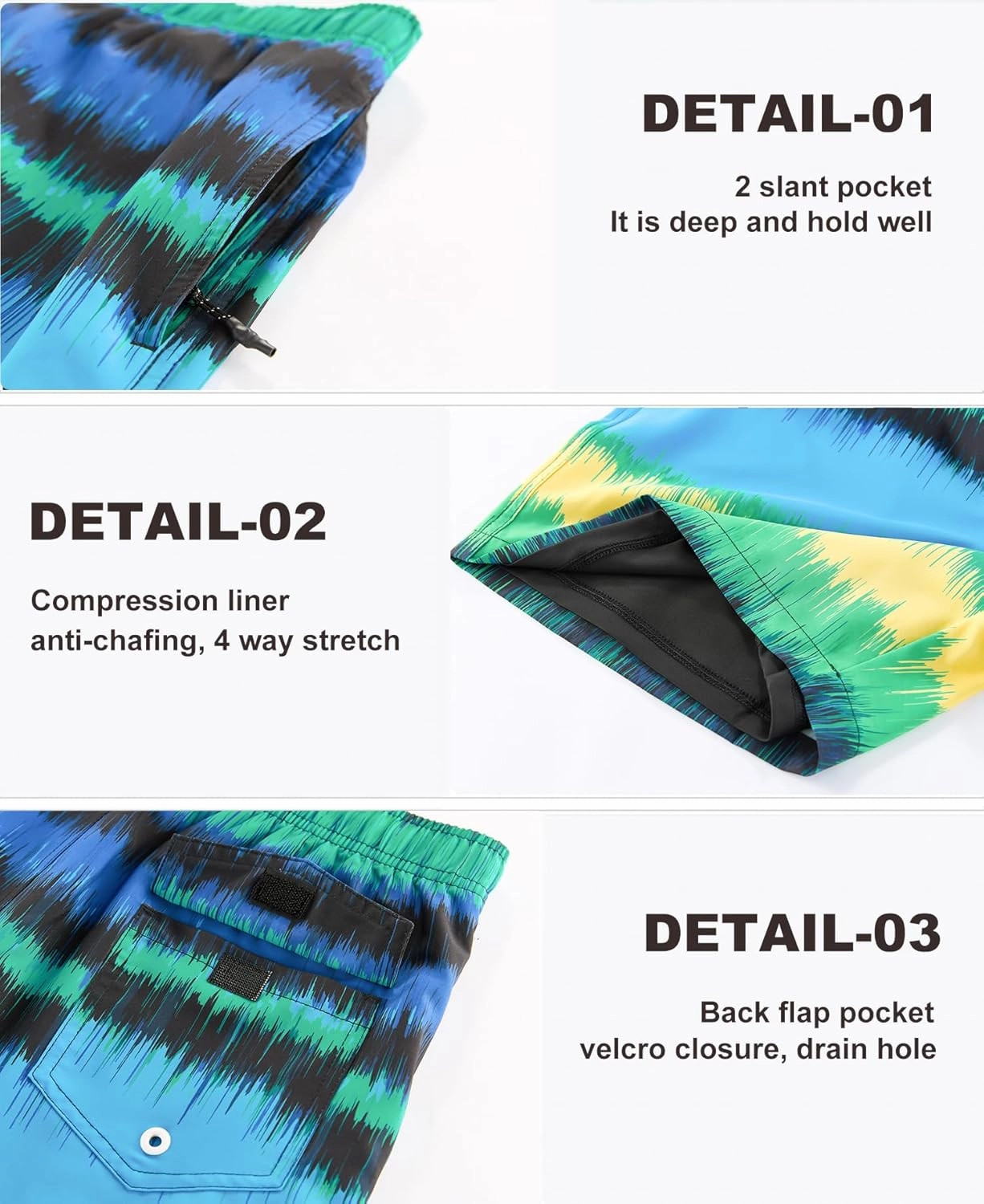 APTRO Men's Swim Trunks 2 in 1 Bathing Suit 5 Inch Beach Swimwear with Compression Liner