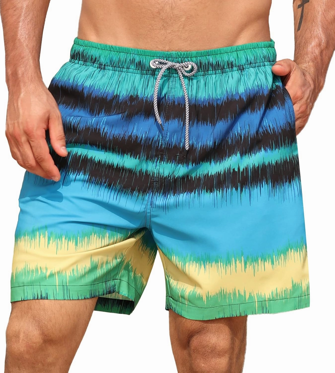APTRO Men's Swim Trunks 2 in 1 Bathing Suit 5 Inch Beach Swimwear with Compression Liner