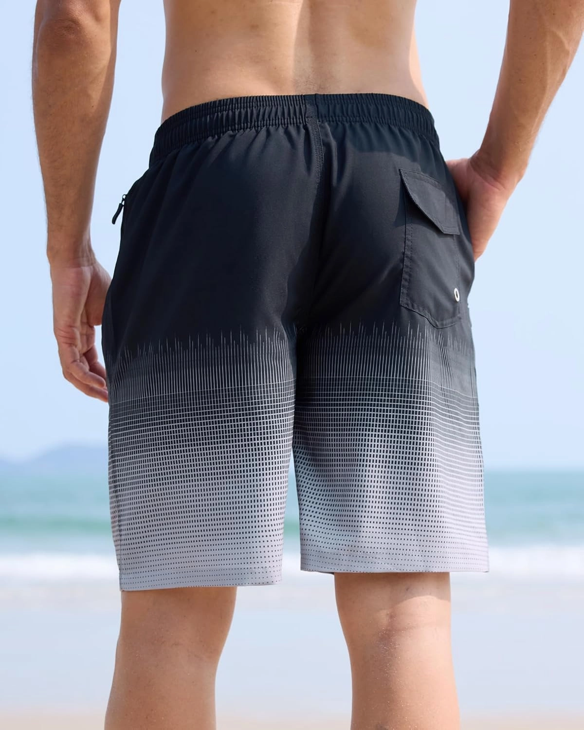 APTRO Men's Swim Trunks 9 inch Bathing Suit Swim Board Shorts Quick Drying Beach Shorts with Zipper Pockets