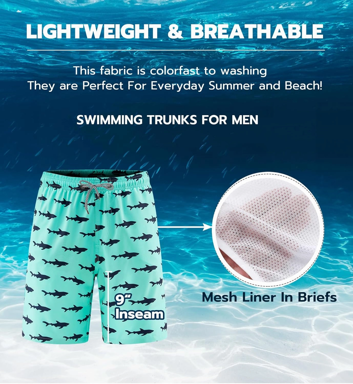 APTRO Men's Swim Trunks 9" Quick Dry Bathing Suit Big & Tall Beach Swimsuits